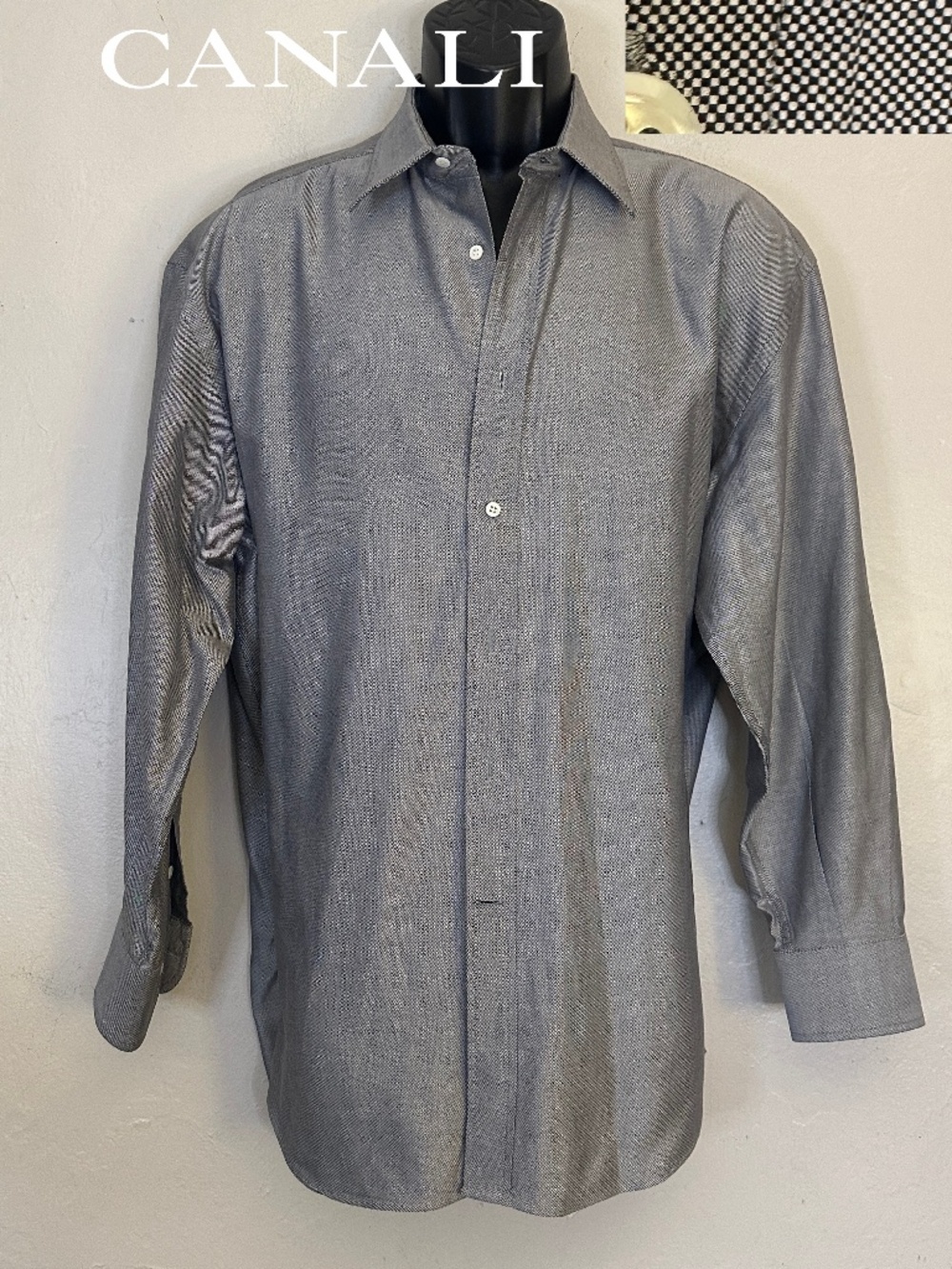 Canali Dress Shirt 16 neck EU 41 Made in Italy Cotton blend no fabric tag
